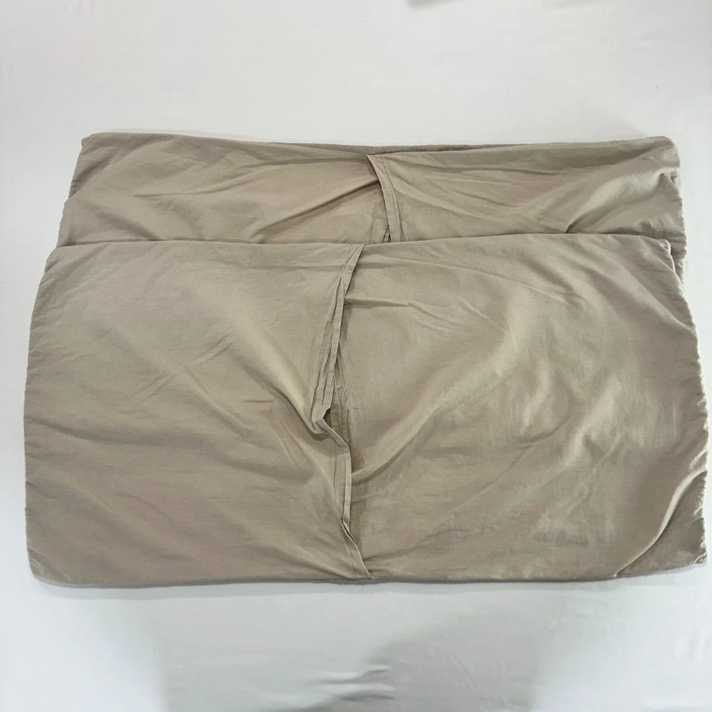 West Elm Matelasse Pillow Shams King 20x36 Khaki Tan Organic Cotton Set | Modern